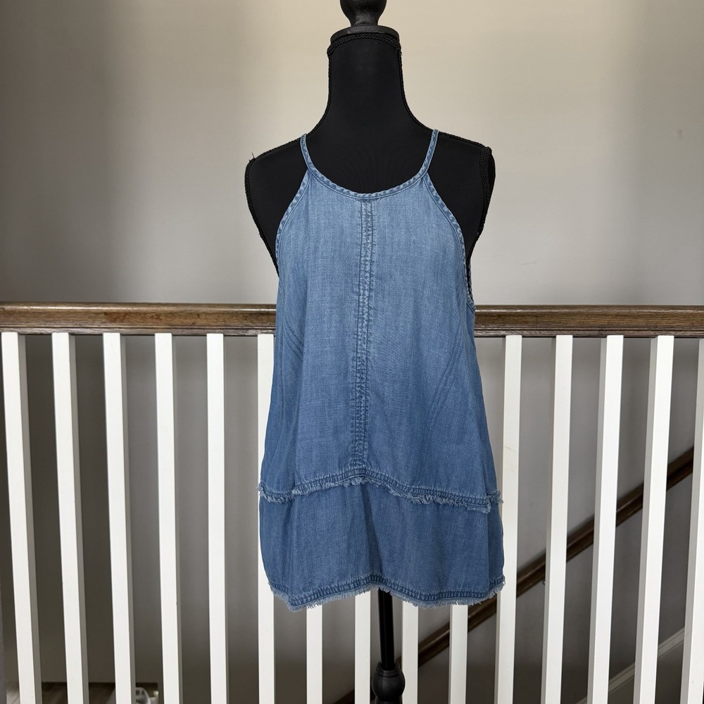Cloth & Stone Chambray Denim Halter Top Shirt Small Western Cowgirl Festival